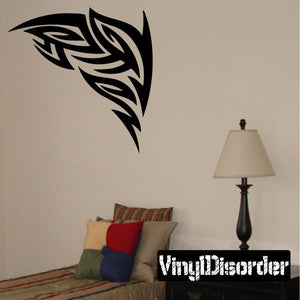 Tribal vinyl wall decal, black wing-like pattern