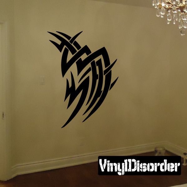 Black tribal wall decal with interlocking geometric pattern