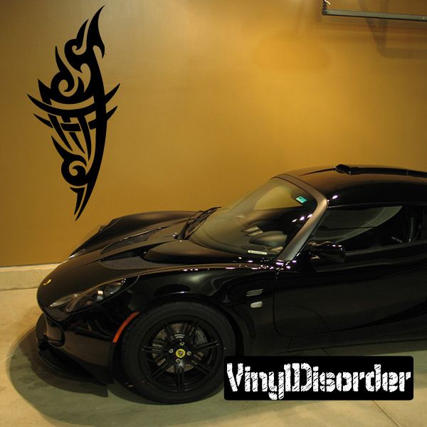 Tribal vinyl wall decal sticker in dark gold with flame-like arrow pattern