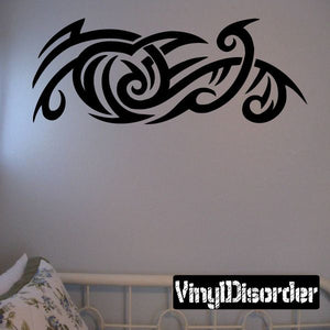 Tribal wall vinyl decal with black spiral swirl pattern