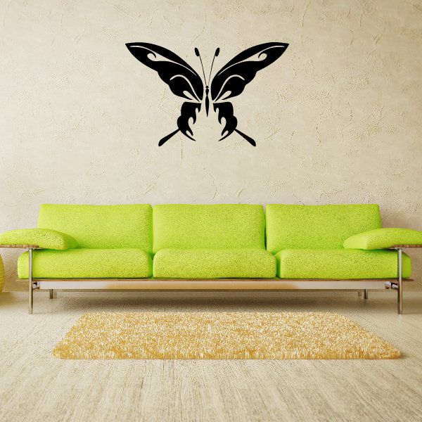 Image of Clawed Wing Tribal Butterfly Silhoutte Decal