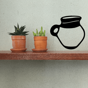 Black water jug decal with handle and lid outline