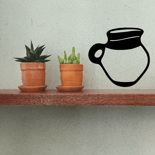 Black water jug decal with handle and lid outline