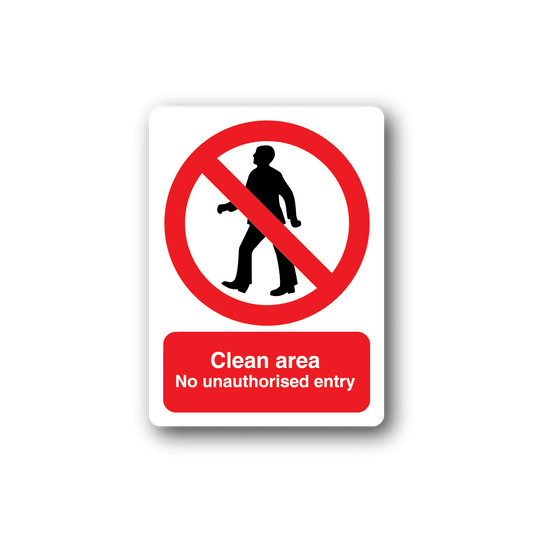 Image of Clean Area No Unauthorized Entry Rectangle Sticker