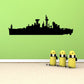 Light cruiser ship decal, black silhouette with detailed superstructure