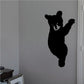 Climbing bear cub vinyl decal, black silhouette