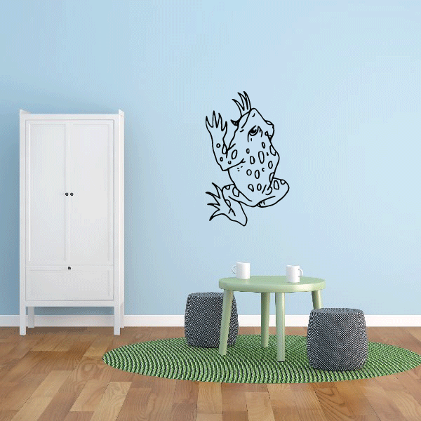 Image of Climbing Cartoon Frog Decal