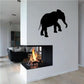 Climbing elephant wall decal, black silhouette