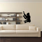 Climbing gorilla wall decal with black silhouette