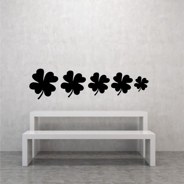 Clover family kit decal with row of black clover leaf silhouettes