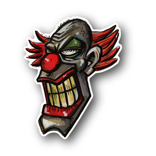 Clown Grinning Vinyl Sticker