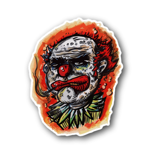Clown Smoking Joint Vinyl Sticker 01