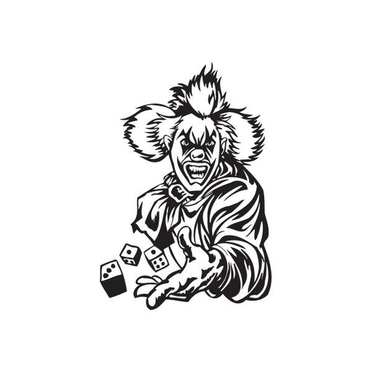 Image of Clown Throwing Dice Decal