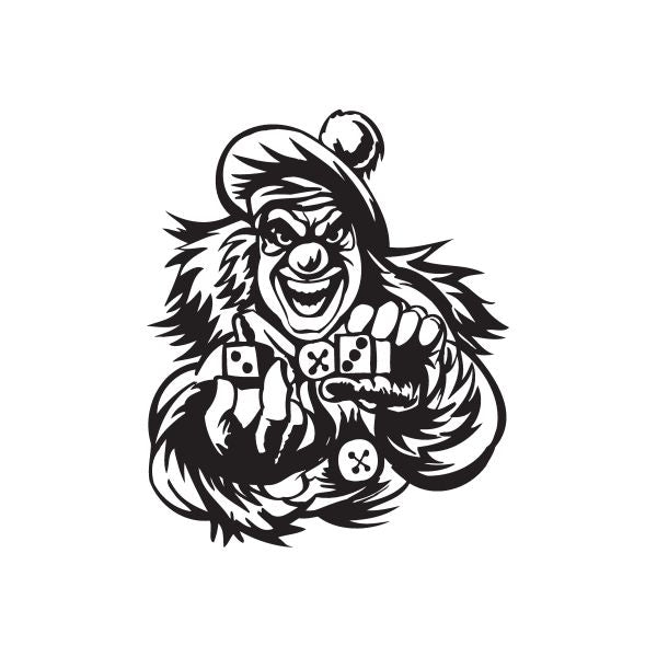 Image of Clown with Dice Decal