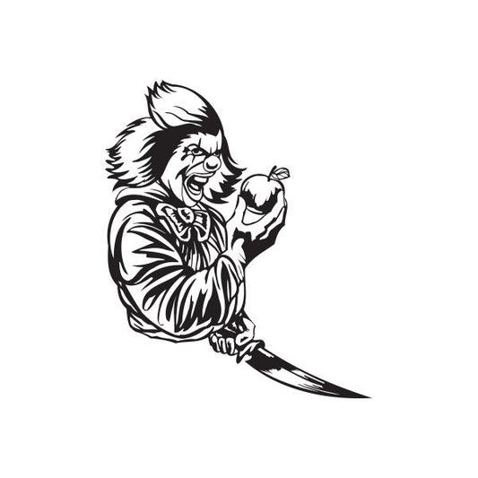 Image of Clown with Knife and Apple Decal