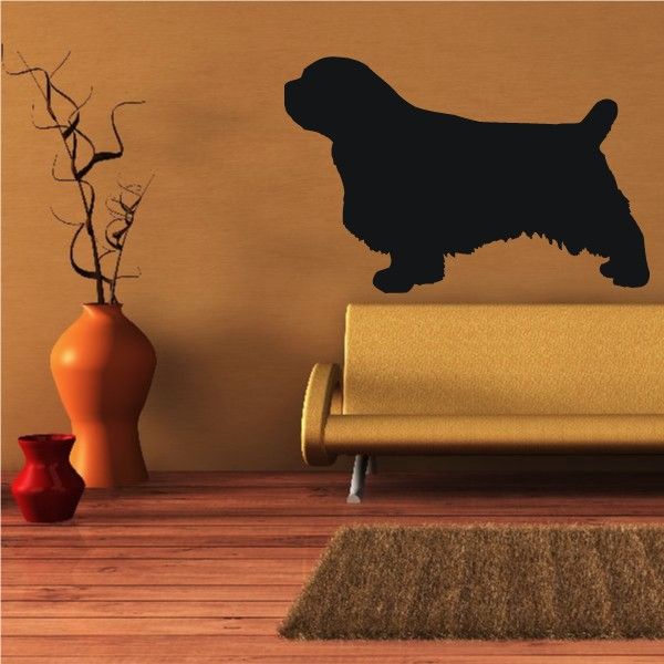 Spaniel dog silhouette decal, black