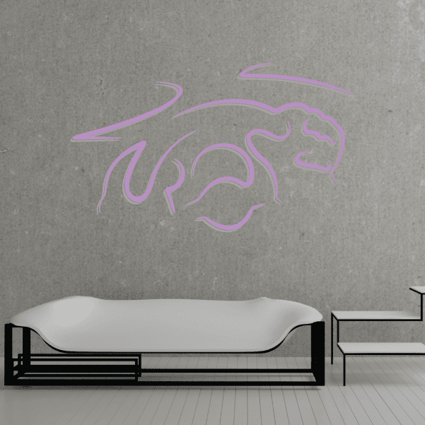 Racing view line drawing sticker with purple outline racing figure
