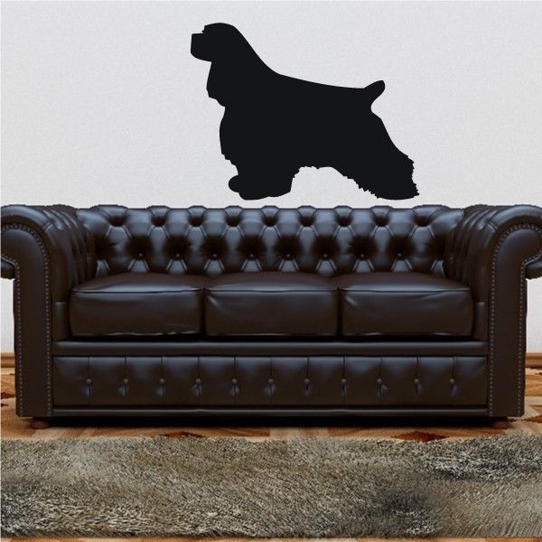 Black cocker spaniel decal silhouette on a surface