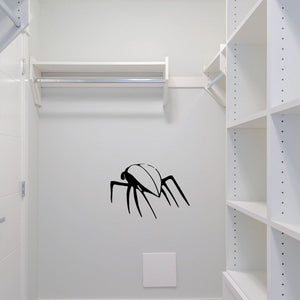 Running cockroach wall decal, black silhouette on white surface