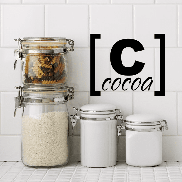 Cocoa decal sticker with bold black [C] and cursive 'cocoa' lettering