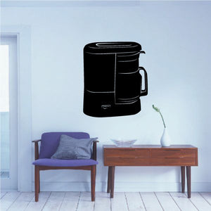 Black coffee maker silhouette wall decal with carafe and handle