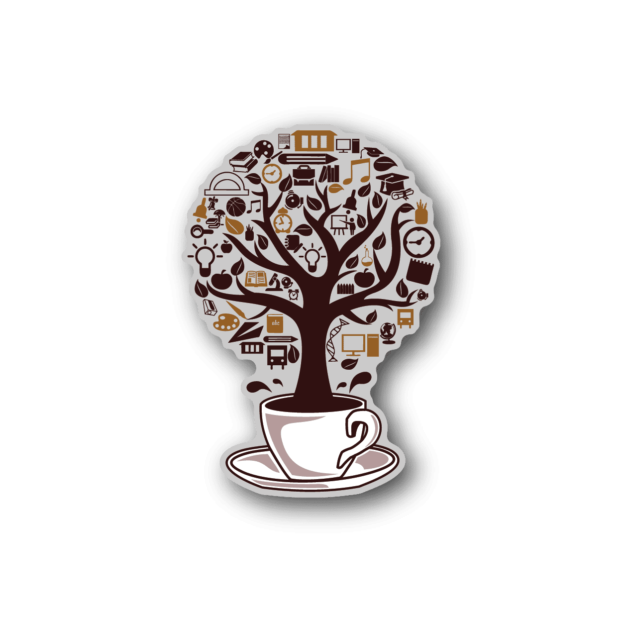 Image of Coffee Tree Collage Sticker