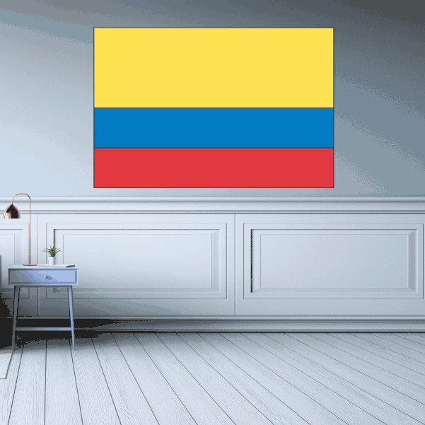 Colombia flag sticker with yellow, blue, and red horizontal stripes