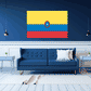 Colombia flag sticker, yellow top, blue center, red bottom stripes with circular emblem