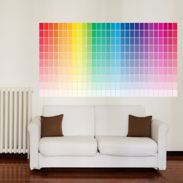 Image of Color Wheel Rectangle Wall Decal - Vinyl Decal - Car Decal - Idcolor001
