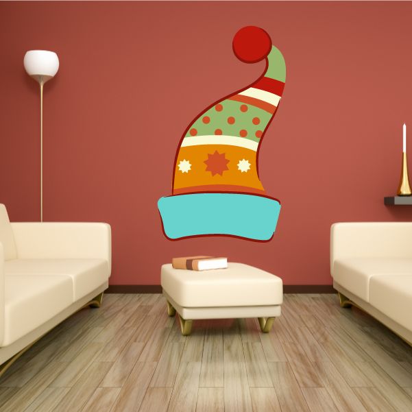 Image of Colorful Christmas Beanie Decorations Sticker