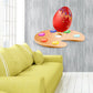 Colorful painted Easter egg palette sticker with red egg on pastel paint palette
