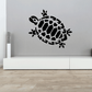 Black common box turtle wall decal with detailed shell and feet