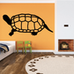 Turtle wall decal with black outline and tan shell in hexagon pattern