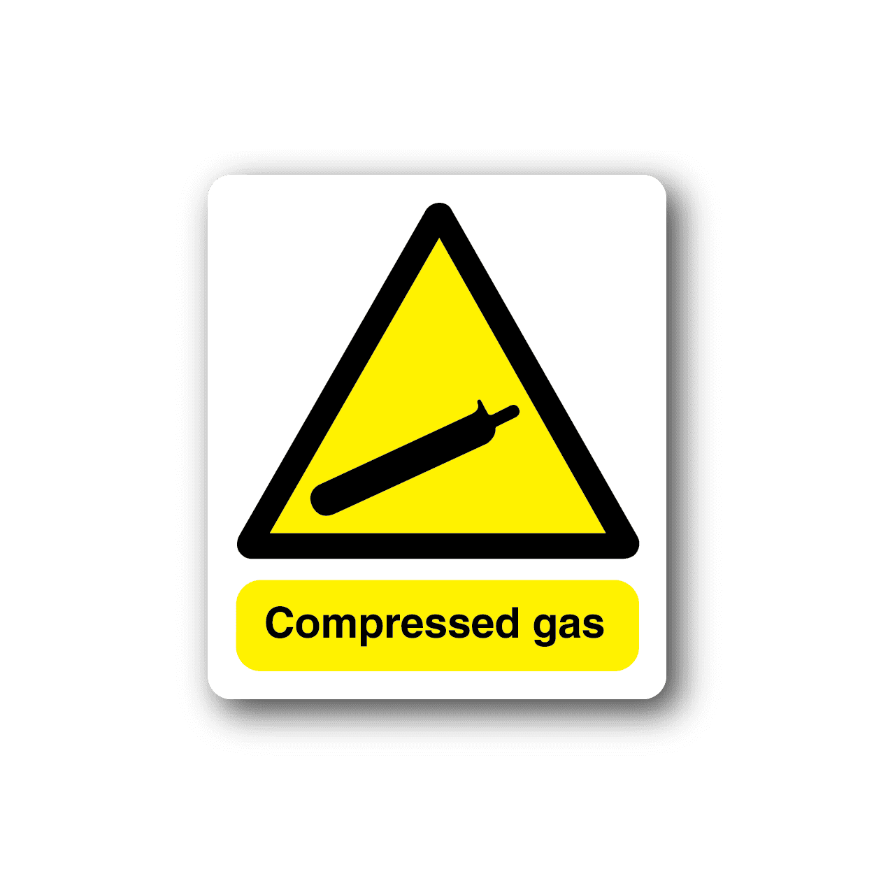 Image of Compressed Gas Sign Rectangle Sticker