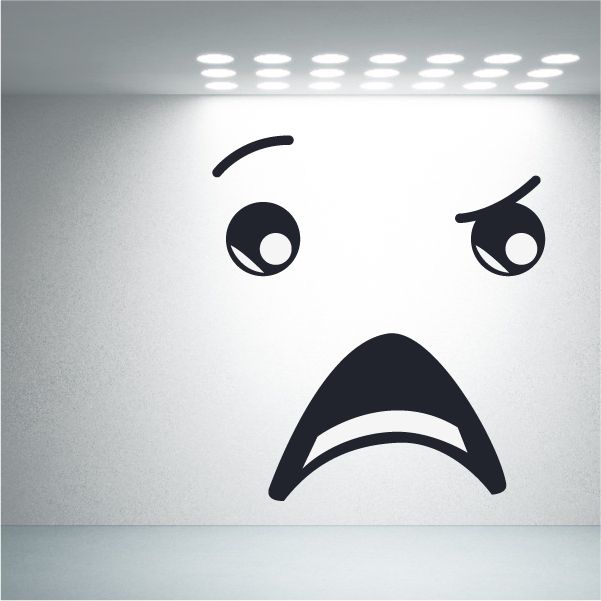 Image of Confused Face Expression Wall Decal - Vinyl Decal - Car Decal - Idcolor050