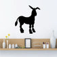 Black donkey silhouette decal with head turned and long ears, wall art sticker