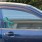 Awareness ribbon vinyl sticker with teal ribbon on car window