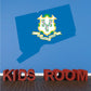 Connecticut state flag sticker, blue outline with crest emblem