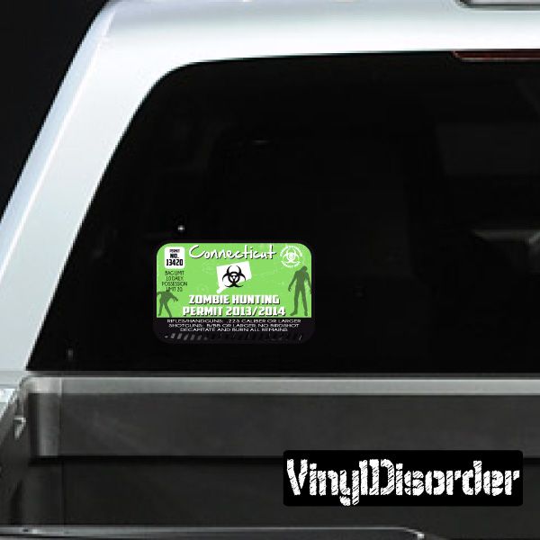 Image of Connecticut Zombie Hunting Permit Sticker