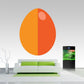 Two-tone orange Easter egg sticker, smooth oval with light pink stripe