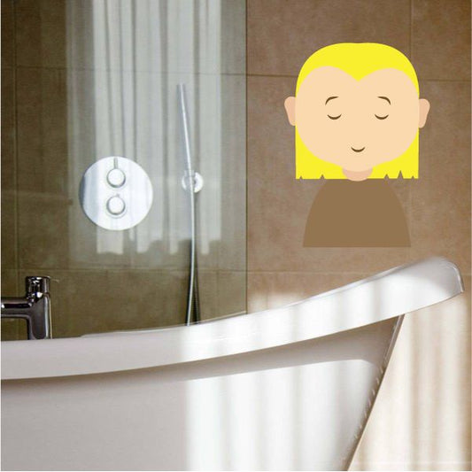 Image of Content Blonde Girl Sticker