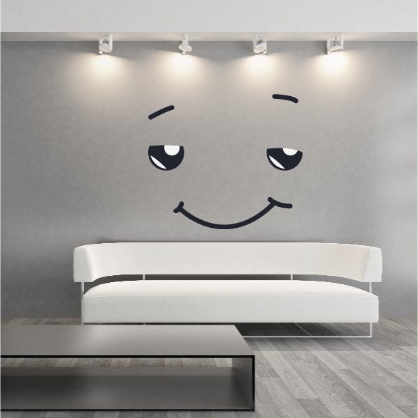 Image of Content Face Expression Wall Decal - Vinyl Decal - Car Decal - Idcolor003