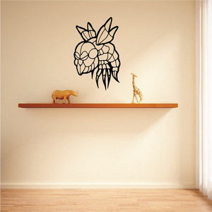 Black line-art flying tick wall decal with contour outline and small dot details