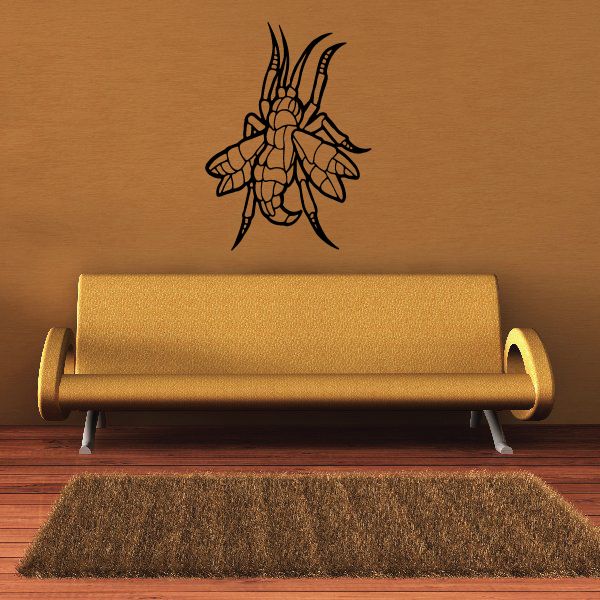 Moth outline decal with black line art wings and antennae