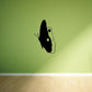 Black butterfly wing decal with contrasting light dot accents