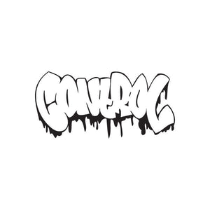 Black graffiti decal with drips and bold tag letters
