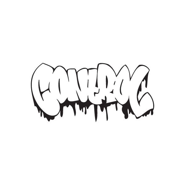Black graffiti decal with drips and bold tag letters