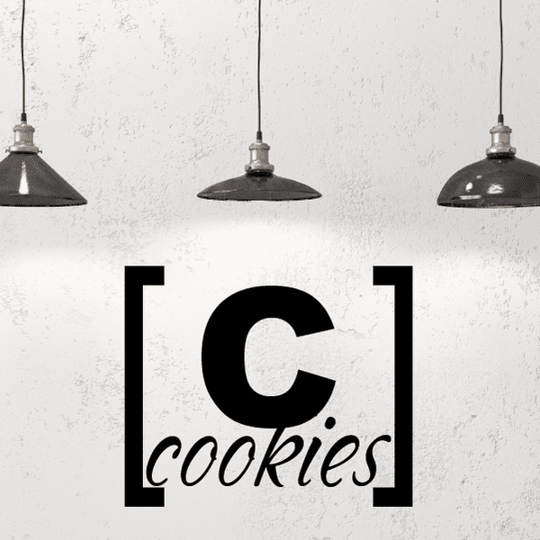 Black Cookies wall decal with bracketed 'C' and script 'Cookies'