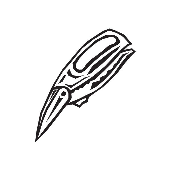 Cooking scissors decal with bold black outlined design