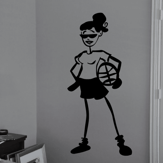 Image of Cool Basketball Girl Figure Decal